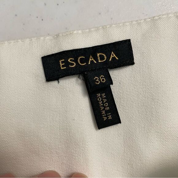 ESCADA WHITE MIDRISE SLIM ANKLE TROUSER PANTS,‎ zipped hems size 36 / small - Picture 5 of 13
